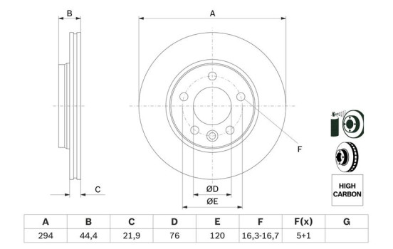 Disco de freno trasero BD1027 Bosch, Imagen 5