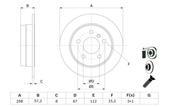 Disco de freno trasero BD1101 Bosch, Imagen 5