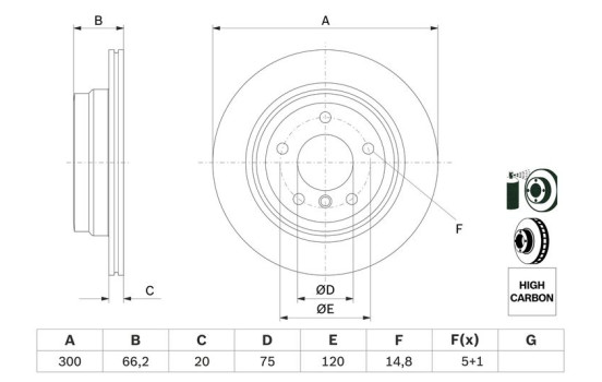 Disco de freno trasero BD1141 Bosch, Imagen 5