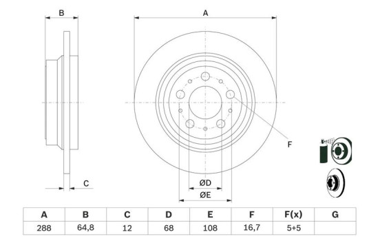 Disco de freno trasero BD421 Bosch, Imagen 5
