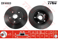 Disco de freno trasero DF4003 TRW