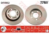 Disco de freno trasero DF4052 TRW