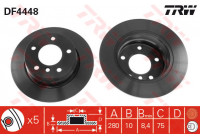 Disco de freno trasero DF4448 TRW