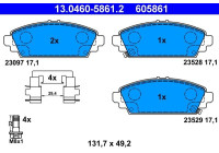 Juego de pastillas de freno 13.0460-5861.2 ATE