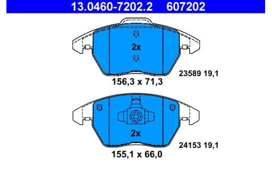 Juego de pastillas de freno 13.0460-7202.2 ATE, Imagen 2