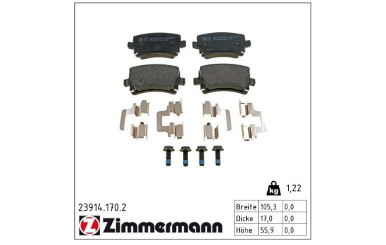 Juego de pastillas de freno 23914.170.2 Zimmermann, Imagen 3