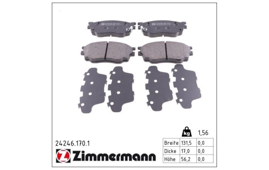 Juego de pastillas de freno 24246.170.1 Zimmermann, Imagen 2