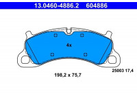Juego de pastillas de freno, freno de disco 13.0460-4886.2 ATE