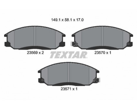 Juego de pastillas de freno, freno de disco 2356901 Textar