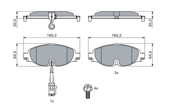 Juego de pastillas de freno, freno de disco BP1505 Bosch, Imagen 5