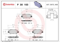 Juego de pastillas de freno, freno de disco P30103 Brembo
