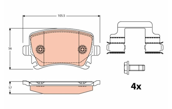Juego de pastillas de freno GDB2083 TRW, Imagen 2