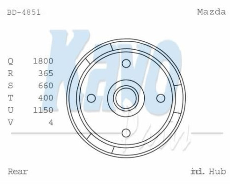 Tambor de freno BD-4851 Kavo parts