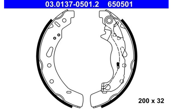 Juego de zapatas de freno 03.0137-0501.2 ATE, Imagen 2
