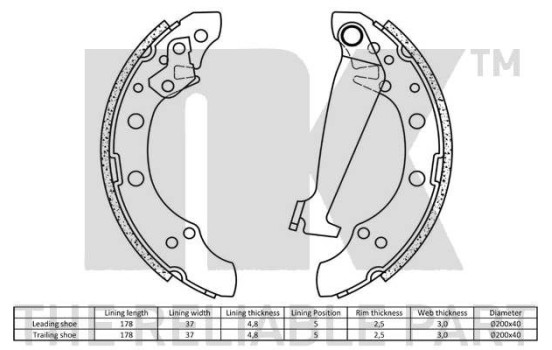Juego de zapatas de freno
