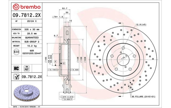 Disco de freno 09.7812.2X Brembo, Imagen 2