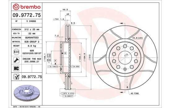 Disco de freno 09.9772.75 Brembo, Imagen 4