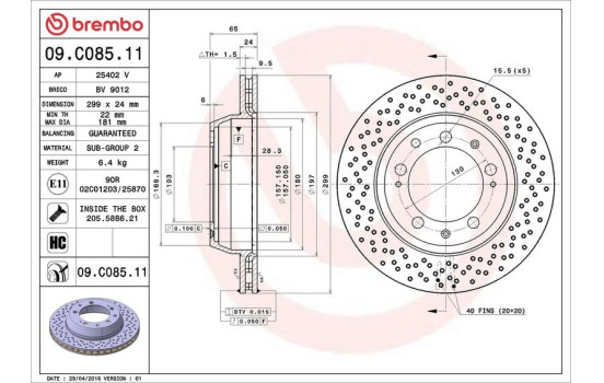 Disco de freno 09.C085.11 Brembo, Imagen 3