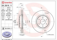 Disco de freno 09.D619.11 Brembo
