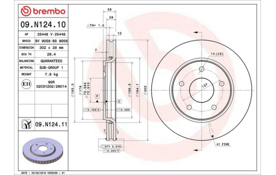 Disco de freno 09.N124.11 Brembo, Imagen 3