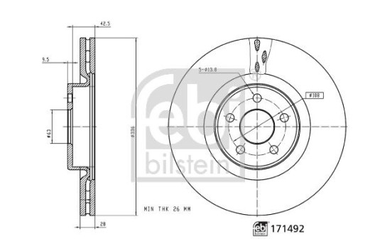 Disco de freno 171492 FEBI, Imagen 3
