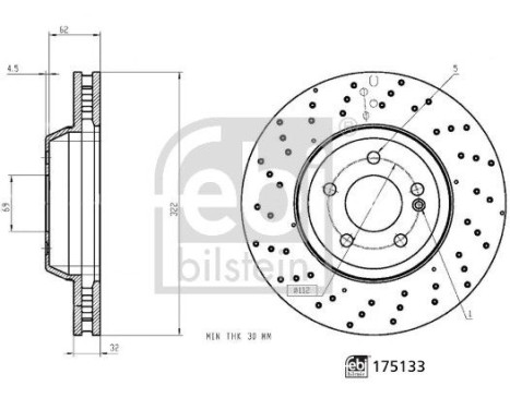 Disco de freno 175133 FEBI