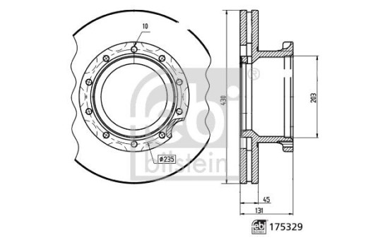 Disco de freno 175329 FEBI, Imagen 3