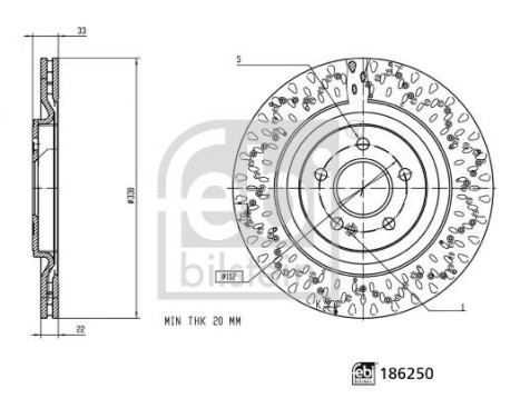Disco de freno 186250 FEBI