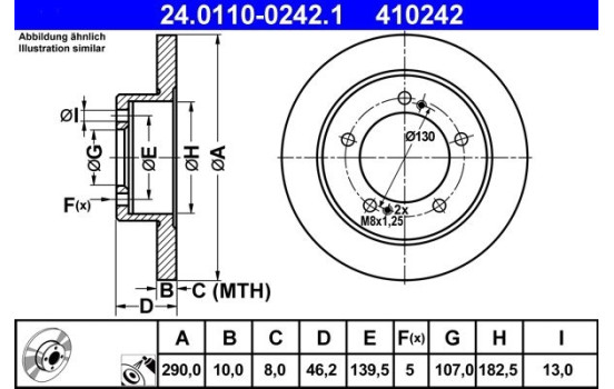Disco de freno 24.0110-0242.1 ATE, Imagen 2