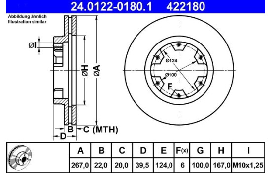 Disco de freno 24.0122-0180.1 ATE, Imagen 2