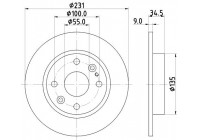 Disco de freno 50254 8DD 355 106-471 Hella