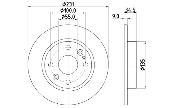Disco de freno 50254 8DD 355 106-471 Hella