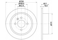 Disco de freno 50407 8DD 355 100-351 Hella