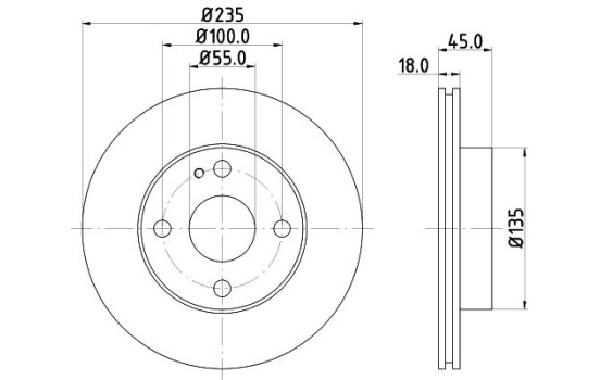 Disco de freno 52018 8DD 355 103-171 Hella