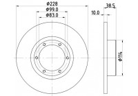 Disco de freno 52801 8DD 355 100-031 Hella
