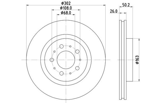 Disco de freno 54026 8DD 355 106-131 Hella