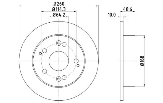 Disco de freno 54251 8DD 355 110-311 Hella