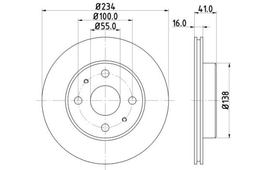 Disco de freno 54291 8DD 355 110-701 Hella