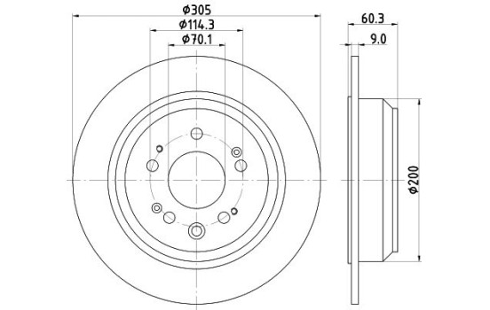 Disco de freno 54951 8DD 355 116-111 Hella