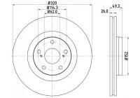 Disco de freno 54953 8DD 355 116-131 Hella