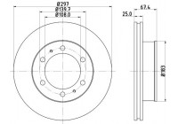 Disco de freno 55226 8DD 355 116-821 Hella
