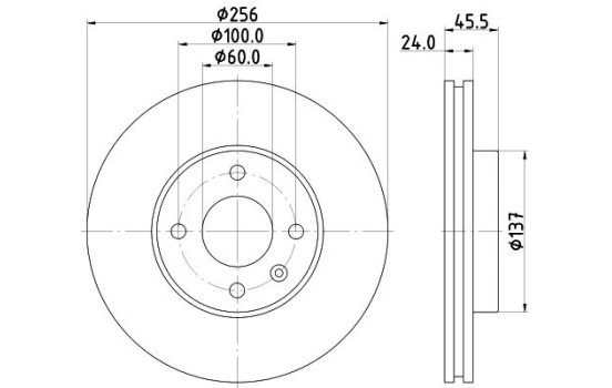Disco de freno 55414 8DD 355 119-351 Hella