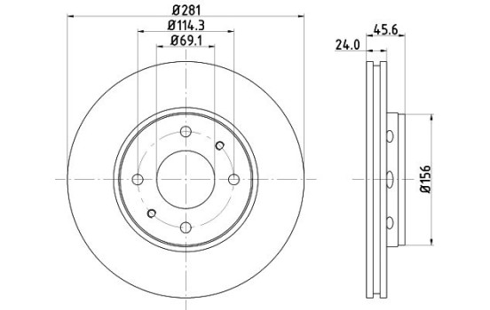 Disco de freno 8DD 355 107-031 Hella