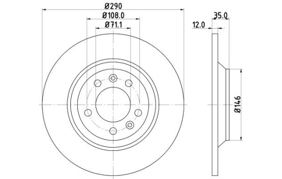 Disco de freno 8DD 355 110-801 Hella