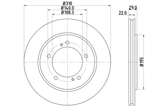 Disco de freno 8DD 355 114-901 Hella