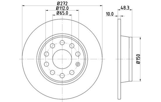 Disco de freno 8DD 355 116-971 Hella