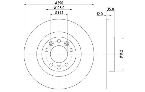 Disco de freno 8DD 355 120-421 Hella