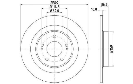 Disco de freno 8DD 355 120-431 Hella