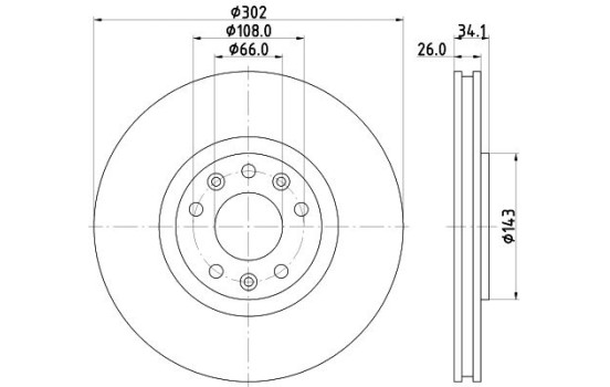 Disco de freno 8DD 355 120-501 Hella