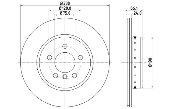 Disco de freno 8DD 355 120-661 Hella
